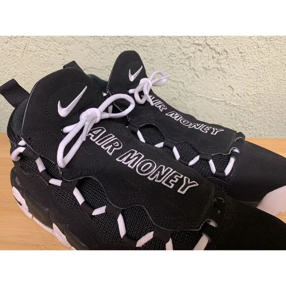 NIKE AIR MORE MONEY AJ2998-001 BLACK/WHITE-BLACK Sz 11